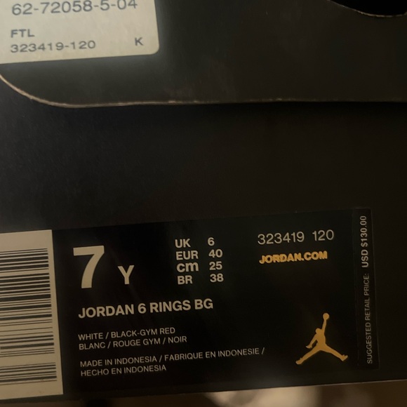 Jordan 6 Rings BG - Picture 9 of 10